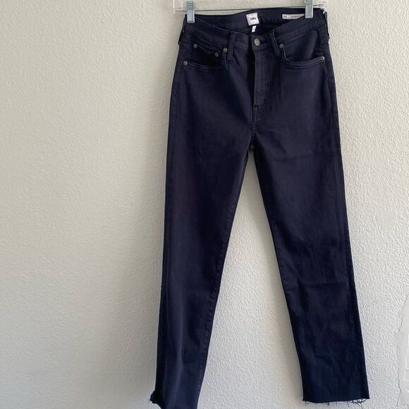 Edwin Bree Navy Slim Straight Crop Jeans Size 27 - Picture 1 of 5